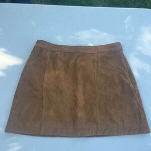 Brown Suede Mini Skirt
